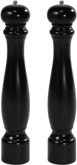 Groot zwart houten peper en zoutstel 40 cm