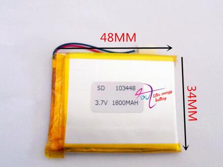Grootte 103448 3.7 V 1800 mah tablet batterij met Bescherming Boord Voor MP4 GPS Tablet PCs PDA Gratis Sh