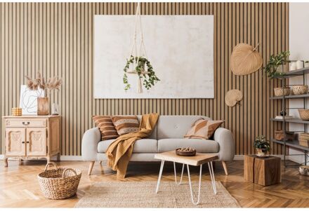 Grosfillex Wandpaneel Linio - Element 3d Effect - Pvc - Bamboo - 37,5x260cm