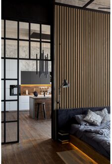 Grosfillex Wandpaneel Linio - Element 3d Effect - Pvc - Light Oak - 37,5x260cm