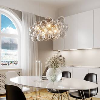 Gross Bar hanglamp, messing/helder, 80 cm, glas helder, messing