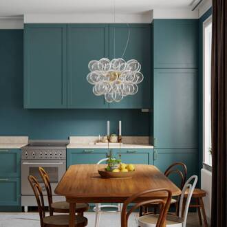 Gross hanglamp, messing/helder, Ø 50 cm, glas helder, messing