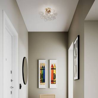 Gross plafondlamp, messing/helder, Ø 50 cm, glas helder, messing