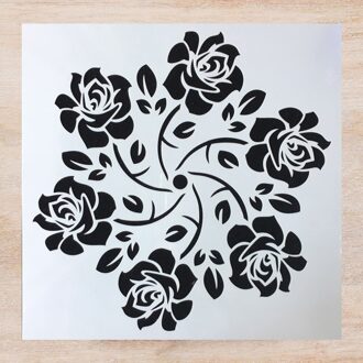 Grote 30*30 Cm Rose Flower Hexagon Mandala Diy Gelaagdheid Stencils Schilderij Plakboek Kleuring Embossing Album Decoratieve Template