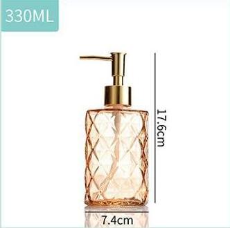Grote 330Ml Handleiding Zeepdispenser Helder Glas Handdesinfecterend Fles Containers Druk Lege Flessen Badkamer # Gh geel