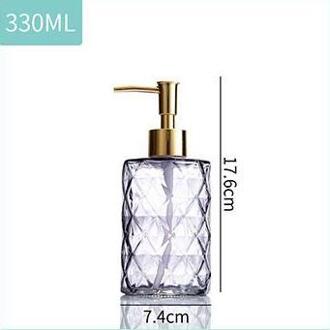 Grote 330Ml Handleiding Zeepdispenser Helder Glas Handdesinfecterend Fles Containers Druk Lege Flessen Badkamer # Gh grijs