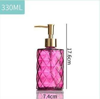 Grote 330Ml Handleiding Zeepdispenser Helder Glas Handdesinfecterend Fles Containers Druk Lege Flessen Badkamer # Gh rood