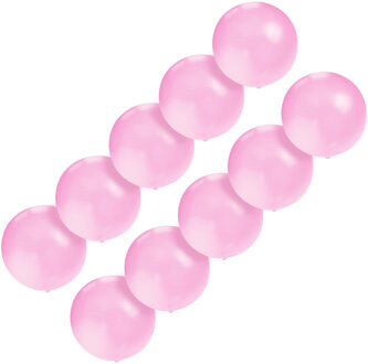 Grote ballonnen 60 cm - Set van 10x stuks - baby roze - Meisjes geboorte/geboren feestartikelen/vers
