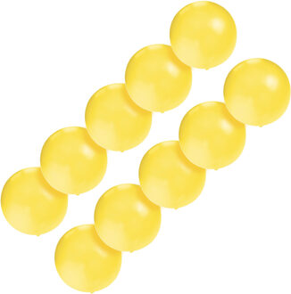 Grote ballonnen 60 cm - Set van 10x stuks - geel - Feestartikelen/versiering - verjaardag