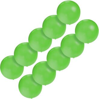 Grote ballonnen 60 cm - Set van 10x stuks - groen - Feestartikelen/versiering - verjaardag