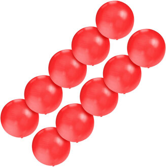 Grote ballonnen 60 cm - Set van 10x stuks - rood - Feestartikelen/versiering - verjaardag