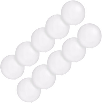 Grote ballonnen 60 cm - Set van 10x stuks - wit - Feestartikelen/versiering - verjaardag