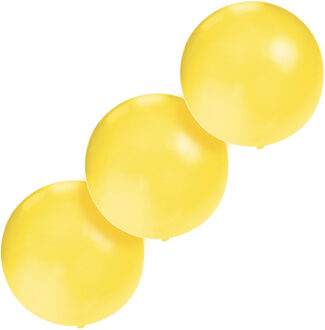 Grote ballonnen 60 cm - Set van 3x stuks - geel - Feestartikelen/versiering - verjaardag