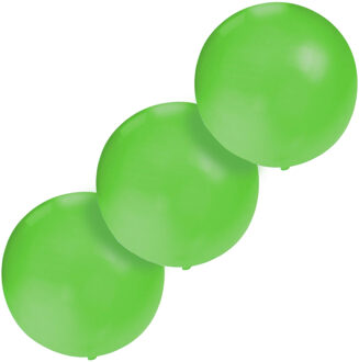 Grote ballonnen 60 cm - Set van 3x stuks - groen - Feestartikelen/versiering - verjaardag