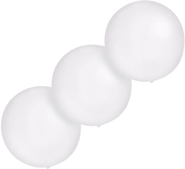 Grote ballonnen 60 cm - Set van 3x stuks - wit - Feestartikelen/versiering - verjaardag
