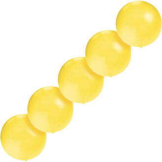 Grote ballonnen 60 cm - Set van 5x stuks - geel - Feestartikelen/versiering - verjaardag