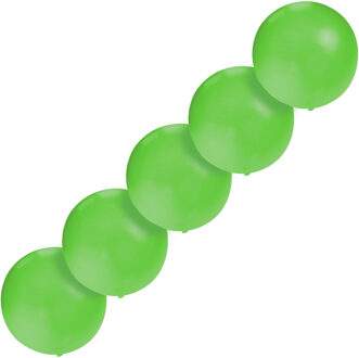 Grote ballonnen 60 cm - Set van 5x stuks - groen - Feestartikelen/versiering - verjaardag