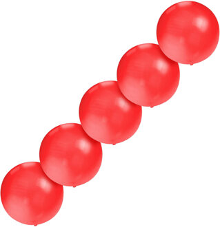 Grote ballonnen 60 cm - Set van 5x stuks - rood - Feestartikelen/versiering - verjaardag