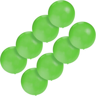 Grote ballonnen 60 cm - Set van 8x stuks - groen - Feestartikelen/versiering - verjaardag