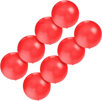 Grote ballonnen 60 cm - Set van 8x stuks - rood - Feestartikelen/versiering - verjaardag