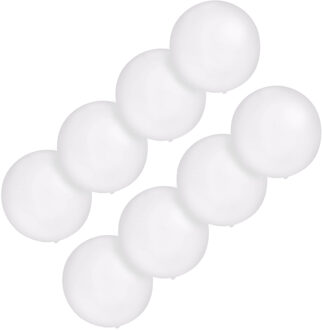 Grote ballonnen 60 cm - Set van 8x stuks - wit - Feestartikelen/versiering - verjaardag