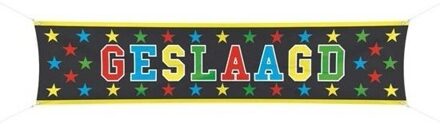 Grote banier vlag geslaagd thema - 180 x 40 cm - feestartikelen