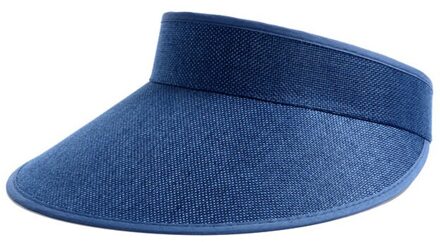 Grote Brede Rand Stro Zomer Unisex Lege Top Zonneklep Hoed Zomer Lijn Caps Uv-bescherming Hoed Zon bescherming Hoed Vrouw blauw