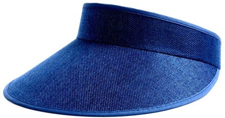 Grote Brede Rand Stro Zomer Unisex Lege Top Zonneklep Hoed Zomer Lijn Caps Uv-bescherming Hoed Zon bescherming Hoed Vrouw marine