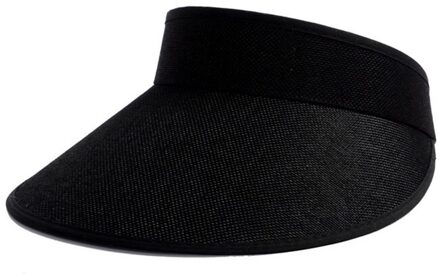 Grote Brede Rand Stro Zomer Unisex Lege Top Zonneklep Hoed Zomer Lijn Caps Uv-bescherming Hoed Zon bescherming Hoed Vrouw zwart