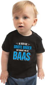 Grote broer de baas cadeau t-shirt zwart peuters / jongens 98 (13-36 maanden)