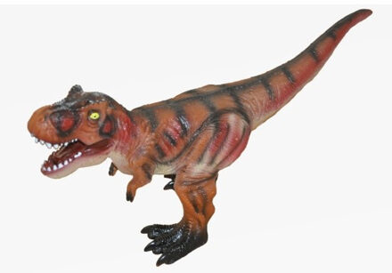 Grote bruine plastic T-Rex dinosaurus 63 cm speelgoed