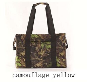 Grote capaciteit camouflage koeltas ijslaag grote lunch picknick cool maaltijd dranken wijn supermarkt winkelen isolatie draagtas camoufl geel klein