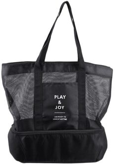 Grote Capaciteit Canvas Enkele Schouder Srorage Bag Dubbele Laag Outdoor Reizen Picknick Tas Lunch Box Met Rits 2 Kleur