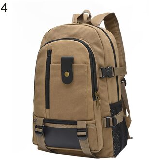 Grote Capaciteit Canvas Mannen Laptop Rugzak Casual Reizen Rugzakken Canvas Reistas Voor Tiener Top Mochila Escolar Donker Kaki