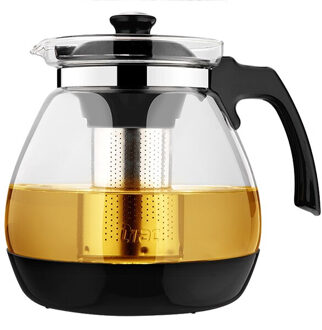 Grote Capaciteit Clear Borosilica Glazen Theepot Met Roestvrijstalen Theefilter Puer Waterkoker Verwarmde Container Koffie Thee Pot Maker