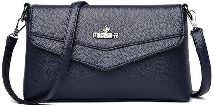 Grote Capaciteit Crossbody Tassen Luxe Schoudertassen Voor Vrouwen Pu Lederen Handtas Sac A Main blauw