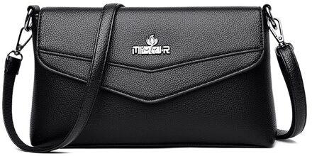 Grote Capaciteit Crossbody Tassen Luxe Schoudertassen Voor Vrouwen Pu Lederen Handtas Sac A Main zwart