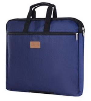 Grote Capaciteit Dubbele Lagen Document Houder Rits Bestand Tas met Handvat Waterdichte Canvas Handtas voor Papieren Documenten Business licht blauw