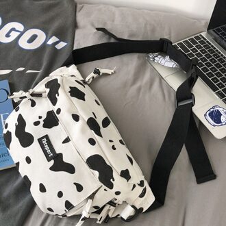 Grote Capaciteit Heuptas Unisex Fanny Pack Streetwear Borst Tas Mode Zebra Shoulde Messenger Bag Outdoor Grote Riem Taille Packs koe Waist zak