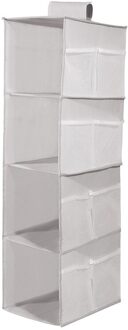 Grote Capaciteit Kamer Multi-layer Opslag Container Niet-geweven Stof Organizer Voor Thuis Opvouwbaar Opknoping Garderobe Opbergtas grijs / 4 layers