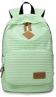 Grote Capaciteit Koreaanse Mooie Meisje Rugzak Vrouwelijke Student Schooltas Japanse Canvas Preppy Stijl Strip Reistas Vrouwen Licht Groen