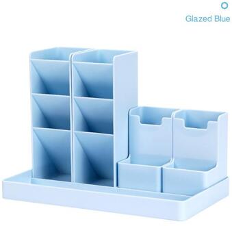 Grote Capaciteit Leuke Pennenhouder Potlood Opbergdoos Desktop Organizer Stand Case School Kantoorbenodigdheden blauw