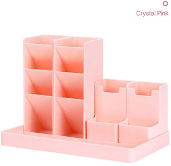 Grote Capaciteit Leuke Pennenhouder Potlood Opbergdoos Desktop Organizer Stand Case School Kantoorbenodigdheden roze