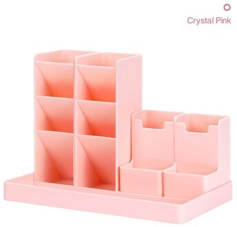 Grote Capaciteit Leuke Stationestorage Levert Pennenhouder Potlood Desktop Organizer Stand Caseschool Kantoorbenodigdheden kristal roze