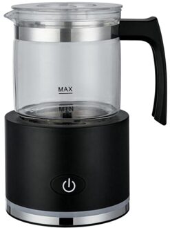 Grote Capaciteit Melk Frothers Elektrische Melkopschuimer Stoomboot Led Automatische Schuim Maker Voor & Koud Melkschuim Rvs Glass Cup1 EU zwart