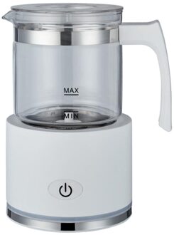 Grote Capaciteit Melk Frothers Elektrische Melkopschuimer Stoomboot Led Automatische Schuim Maker Voor & Koud Melkschuim Rvs Glass Cup2 EU wit
