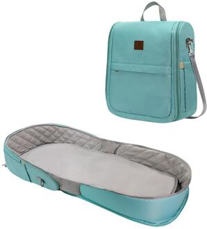 Grote Capaciteit Opvouwbare Baby Bed Mama Tas Rugzak Bed Uitgaan Moeder En Baby Schoudertas Moeder En Baby Tas blauw