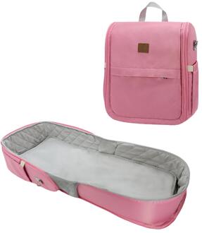 Grote Capaciteit Opvouwbare Baby Bed Mama Tas Rugzak Bed Uitgaan Moeder En Baby Schoudertas Moeder En Baby Tas roze