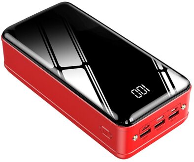 Grote Capaciteit Power Bank 50000 Mah Digitale Display Lithium Polymeer Ion Batterij Multi-Interface Power Bank Rood