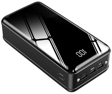Grote Capaciteit Power Bank 50000 Mah Digitale Display Lithium Polymeer Ion Batterij Multi-Interface Power Bank zwart